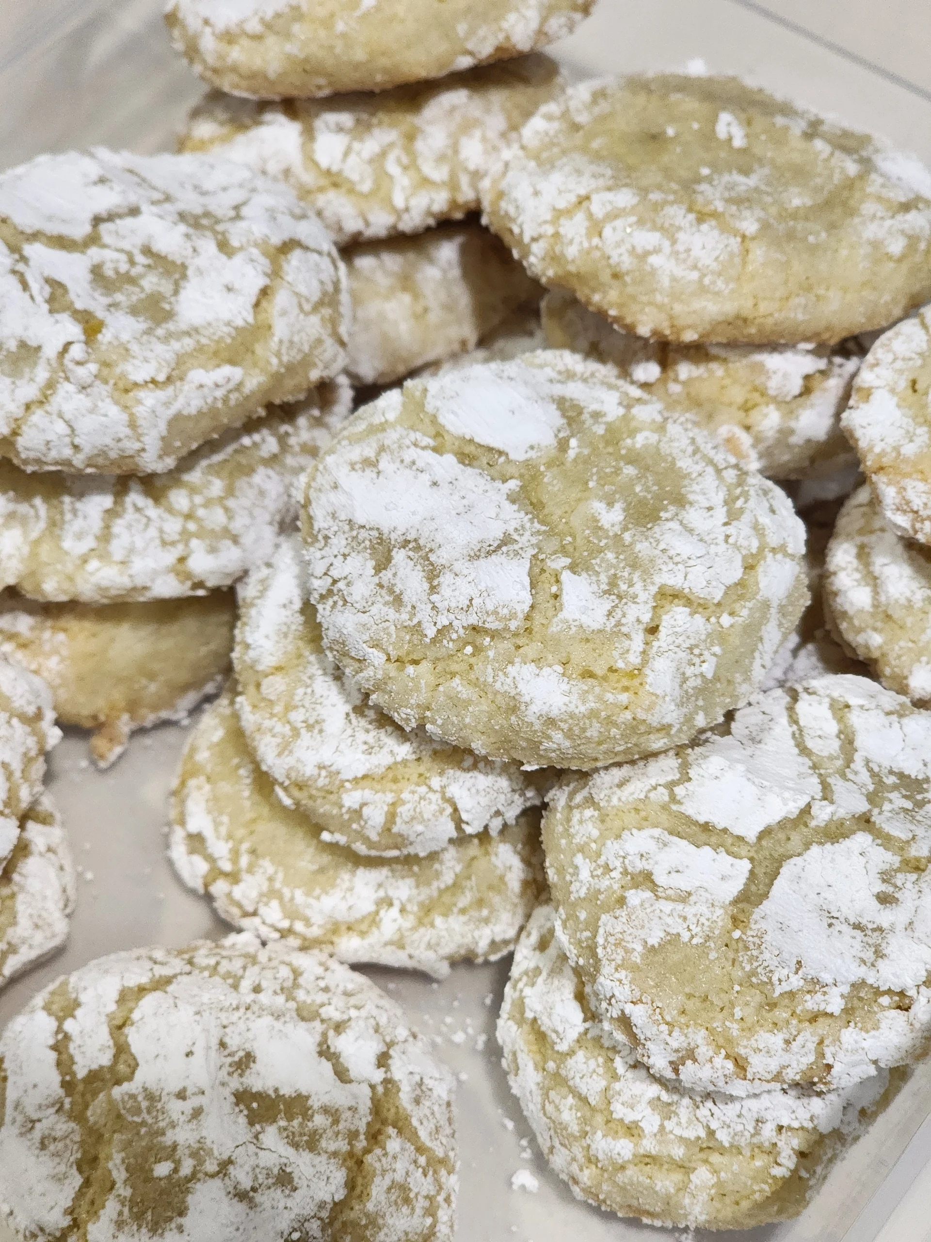 Lemon Almond Crinkle Cookies (Gluten Free)