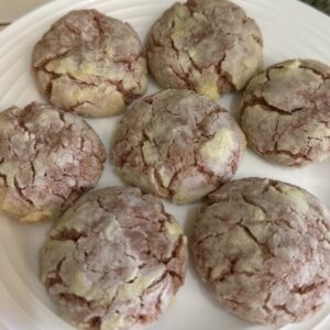 Strawberry Crinkle Cookies